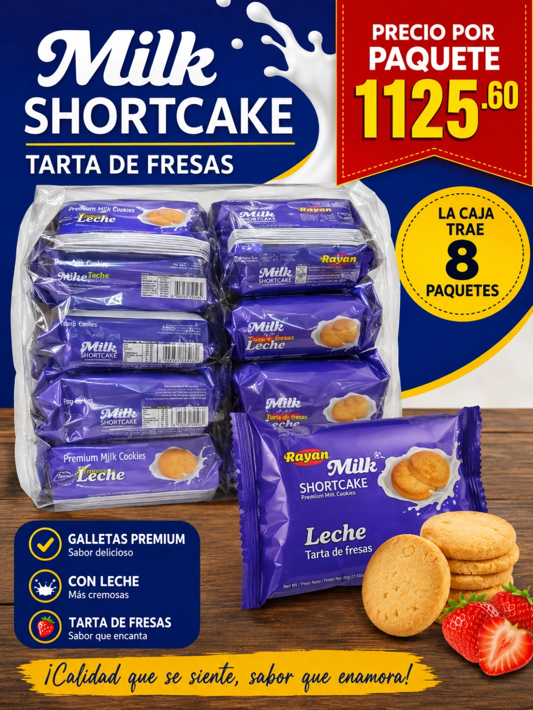 GALLETAS MILK RAYAN PAQUETE